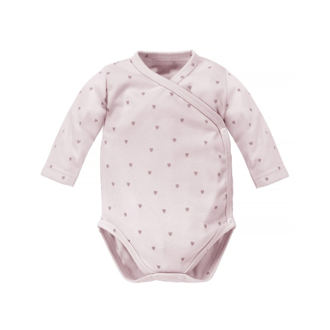 Otroški bodi z dolgimi rokavi Pink Hearts na belem ozadju