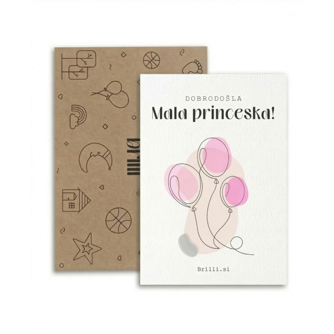 Voščilnica ob rojstvu otroka - Dobrodošla mala princeska