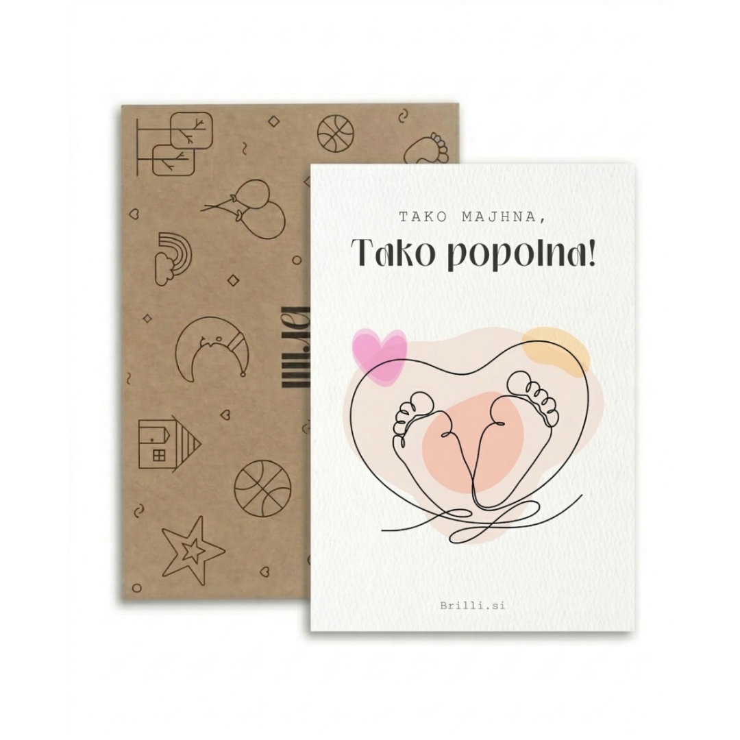 Voščilnica ob rojstvu otroka - Tako majhna, tako popolna