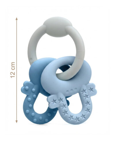Grizalo Duo Blue 12 cm silikonsko grizalo za lajšanje izraščanja zobkov